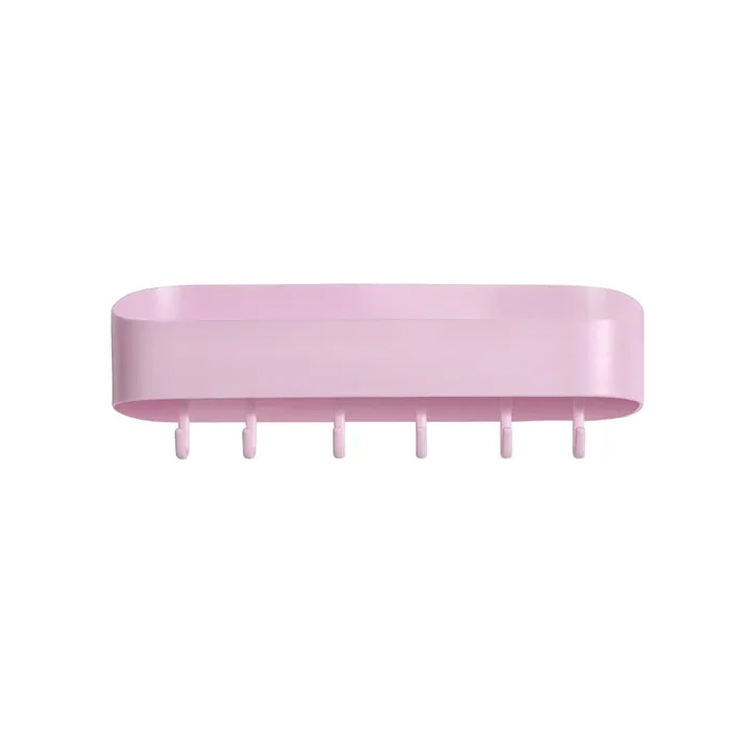 4058 Multipurpose Bathroom Kitchen Shelf Plastic Wall Storage Organizer with 6 Hooks Without Drill self Adhesive and Magic Sticker DeoDap 4058 Multipurpose Bathroom Kitchen Shelf Plastic Wall Storage Organizer with 6 Hooks Without Drill self Adhesive and Magic Sticker DeoDap
